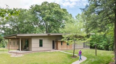 This curving pathway leads you to the front architecture, cottage, estate, home, house, landscape, property, real estate, tree, green