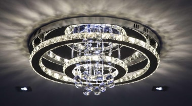 Fabulous ceiling light with blue accent - Ceiling jewellery, light fixture, lighting, black, gray