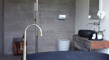 Highly Commended – Joshua Newlove, Newlove Browning Architects bathroom, bathroom sink, floor, interior design, plumbing fixture, sink, tap, gray, black