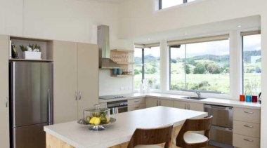 Timber flooring - Kitchen - countertop | floor countertop, floor, flooring, hardwood, interior design, kitchen, laminate flooring, real estate, room, wood flooring, gray