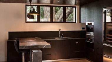Graphite benchtops and leg - Grigio Armani - cabinetry, countertop, flooring, interior design, kitchen, black
