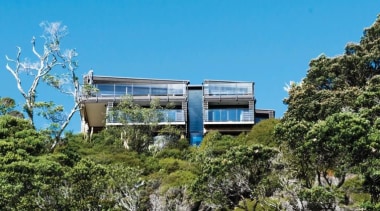 2013 ADNZ National Design Awards Winner - New architecture, cottage, home, house, plant, property, real estate, sky, tree, teal, brown
