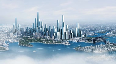 Sydney in 2050 - Sydney in 2050 - city, cityscape, daytime, metropolis, metropolitan area, sky, skyline, skyscraper, water, white