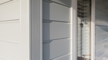 Envira weatherboard timber box corner detail - Envira closet, gray, white