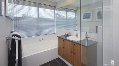 Bathroom design. - The Allure Display Home - bathroom, home, interior design, property, real estate, room, gray