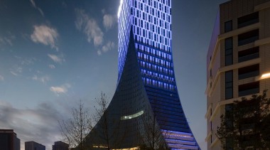 Icon Yuanduan Tower - Icon Yuanduan Tower - architecture, building, city, cityscape, commercial building, condominium, corporate headquarters, daytime, headquarters, landmark, metropolis, metropolitan area, mixed use, night, reflection, sky, skyscraper, tower, tower block, urban area, blue, black