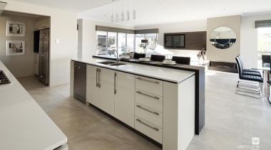 Kitchen design. - The Sentosa Display Home - cabinetry, countertop, cuisine classique, floor, interior design, kitchen, property, real estate, room, white