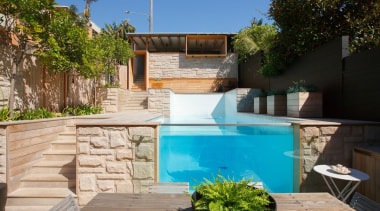 Architect: buck&amp;simple. Photography by Tim Pascoe backyard, estate, home, house, outdoor structure, property, real estate, resort, swimming pool, villa