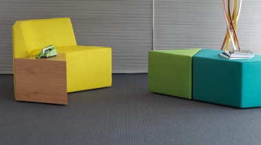 This low level loop pile has a ribbed angle, floor, flooring, furniture, product, product design, shelf, table, tile, yellow, gray