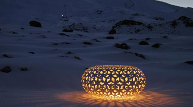 These arresting lights by designer David Trubridge make calm, sky, blue