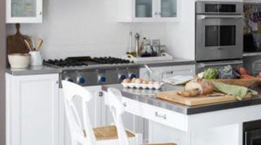 Industrial meets country - Kitchen Design - White cabinetry, countertop, cuisine classique, flooring, home appliance, interior design, kitchen, kitchen appliance, kitchen stove, white