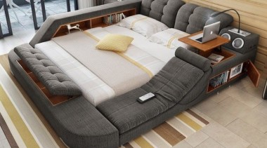 The perfect bed for people who never want bed, bed frame, couch, floor, flooring, furniture, mattress, product, product design, gray