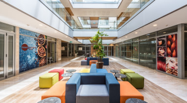 The atrium - architecture | interior design | architecture, interior design, lobby, real estate, gray