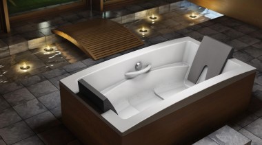 The Inua bath is the next generation in angle, bathtub, floor, plumbing fixture, product design, sink, black