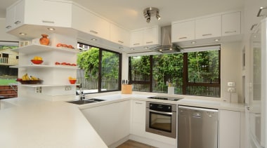 When it comes to shaping forms to follow countertop, floor, home, house, interior design, kitchen, real estate, room, gray