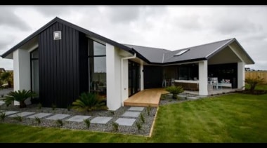 Located in Bell Block, Taranaki, this showhome built architecture, cottage, estate, facade, home, house, property, real estate, black