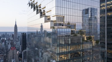 The stepped facade element adds terrace space as 