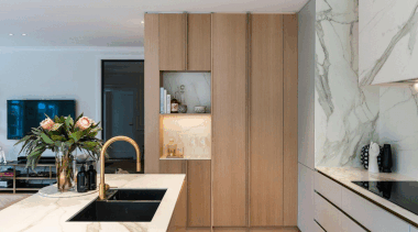 Secret squirrel – wood veneer wraps the entrance 