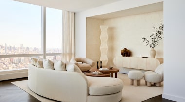 The living room niche in parchment was inspired 