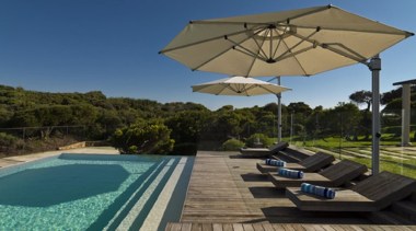 Riviera Cantilever Umbrella - estate | home | estate, home, house, leisure, outdoor furniture, property, real estate, shade, sunlounger, swimming pool, umbrella, vacation, brown