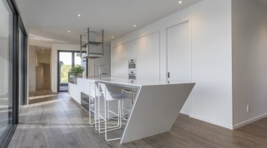 Contemporary Kitchen & Bar by Celia Visser - architecture, floor, flooring, hardwood, house, interior design, laminate flooring, property, real estate, wood flooring, gray