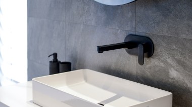 Stone look grey wall tiles find a mid architecture, bathroom, bathroom sink, ceramic, countertop, interior design, material property, plumbing fixture, property, room, sink, tap, tile, gray, white