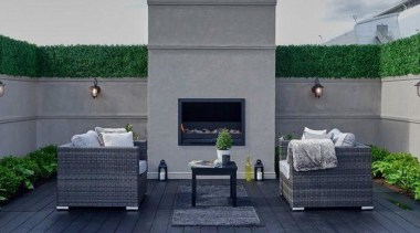 Your outdoor space should in all ways, look building, coffee table, floor, furniture, home, house, interior design, living room, property, room, table, wall, wicker, gray