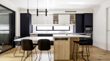 As well as two seating zones, the kitchen 