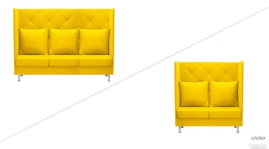 Vibrant Atelier office sofas bring life to an chair, couch, furniture, orange, product, yellow, white