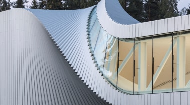 A simple twist in The Twist Museum building architecture, house, roof, wall, gray