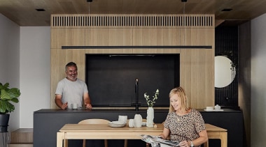 Modest footprint, maximised impactA wooden table, wooden bench 