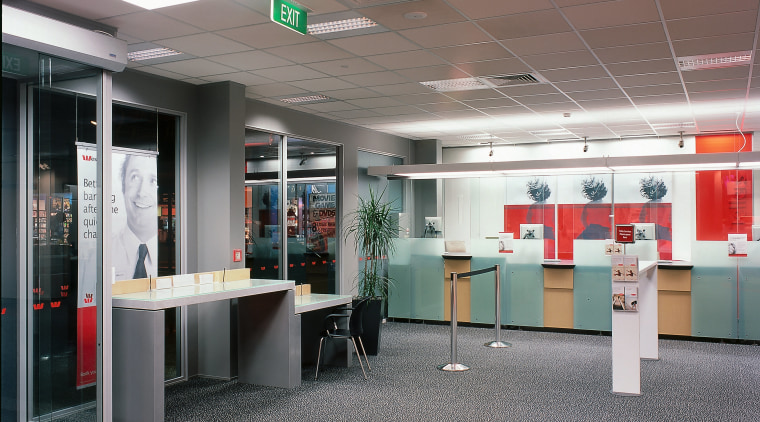 The modern interior of a new branch of ceiling, interior design, office, gray