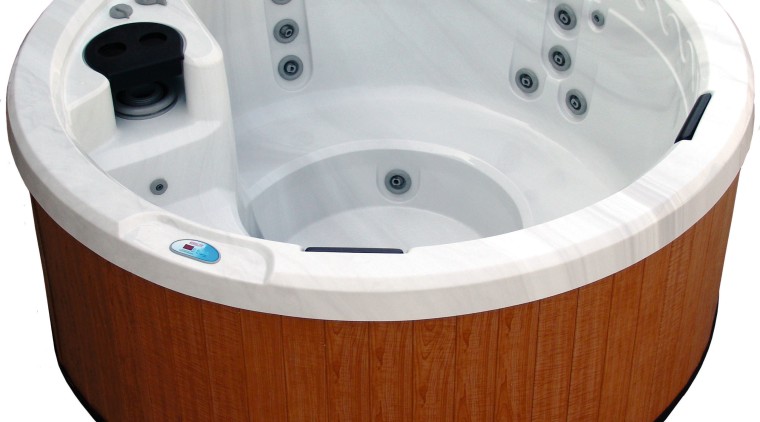 View of the circular-shaped spa bath - View jacuzzi, white