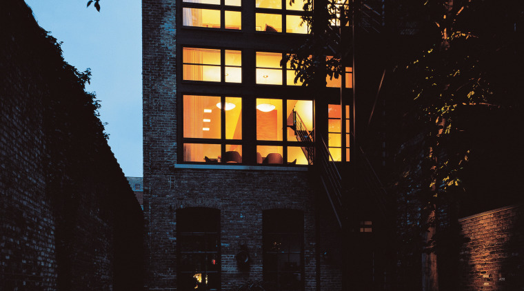 View of the building - View of the architecture, building, darkness, evening, facade, home, house, landscape lighting, light, lighting, night, reflection, sky, sunlight, tree, black