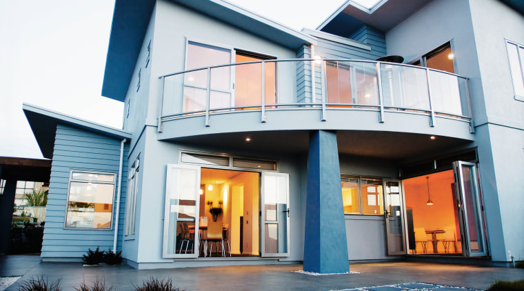 View of the entrance of this home - architecture, building, elevation, facade, home, house, property, real estate, residential area, window, white