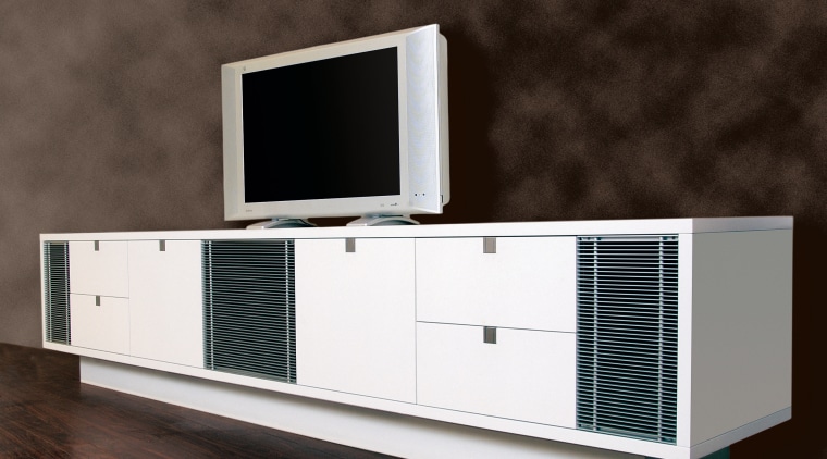 View of theatre furniture - View of theatre furniture, product, product design, sideboard, black