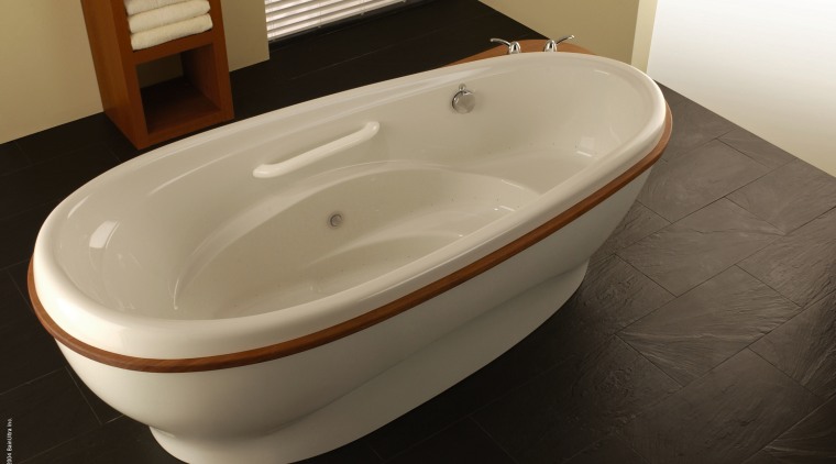 View of this bath tub - View of bathtub, plumbing fixture, product design, toilet seat, brown, black