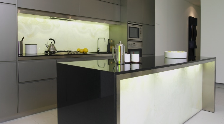 view of the quantum quartz black benchtop - architecture, cabinetry, countertop, floor, interior design, kitchen, product design, property, real estate, gray