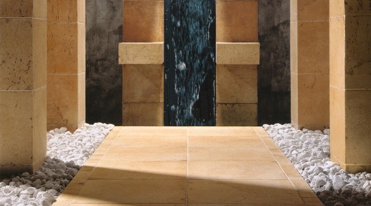 Outdoor living area with natural coloured tiles on architecture, floor, flooring, hardwood, interior design, tile, wall, wood, wood flooring, brown, orange