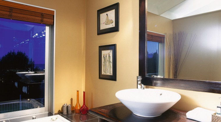 A view of a bathroom, black tiled floor bathroom, ceiling, estate, home, interior design, real estate, room, window, white