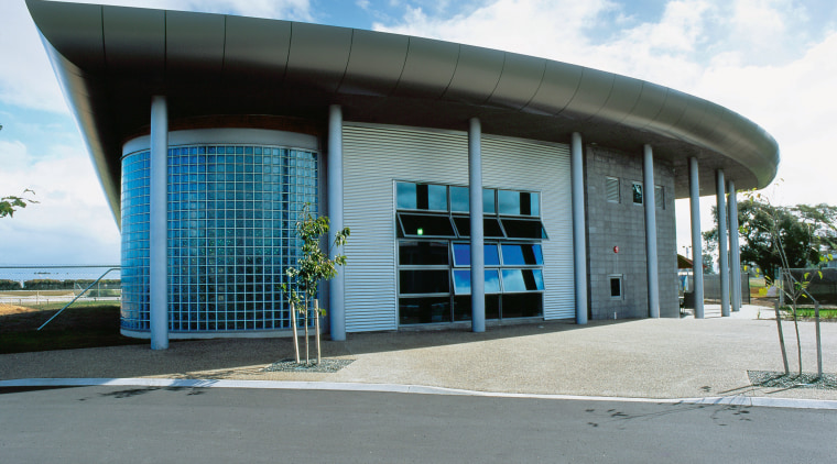 Exterior view of architectural building with blue tinted architecture, building, commercial building, corporate headquarters, facade, structure, gray, white