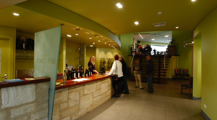 view of the hollick winery bar/tasteing area - interior design, lobby, restaurant, brown