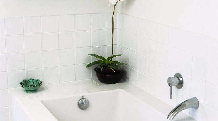 view of the contemporary baathroom featuring villaboard angle, bathroom, bathroom sink, plumbing fixture, product design, room, sink, tap, tile, wall, white