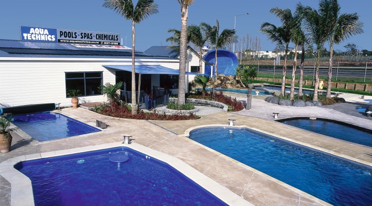 View of pool display complex. - View of arecales, condominium, estate, home, leisure, palm tree, property, real estate, resort, swimming pool, vacation, villa, water, blue