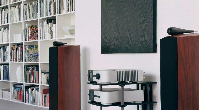 B&W loudspeakers have developed its new classic bookcase, furniture, library, product design, public library, shelf, shelving, white, black