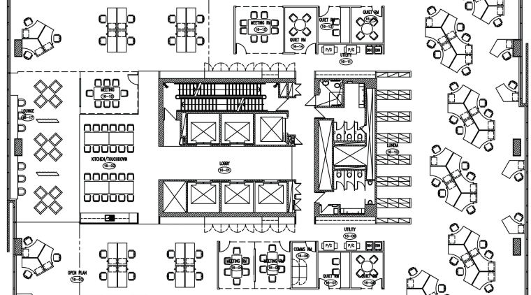 A legend plan of the various workspaces created area, black and white, design, drawing, font, line, line art, monochrome, pattern, product, text, white