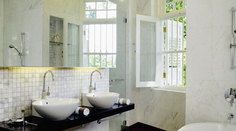 A view of a bathroom, wooden flooring, marble architecture, bathroom, ceiling, estate, floor, home, interior design, property, real estate, room, tile, wall, window, gray