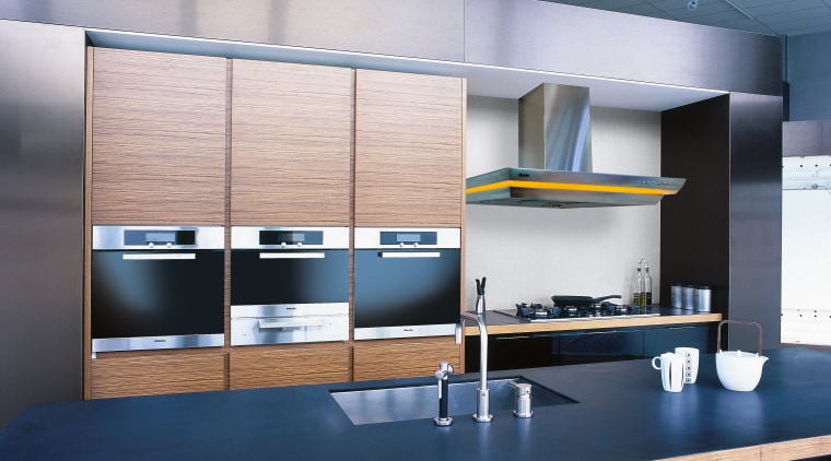 A view of the Miele showroom, designed so architecture, ceiling, interior design, office, product design, gray