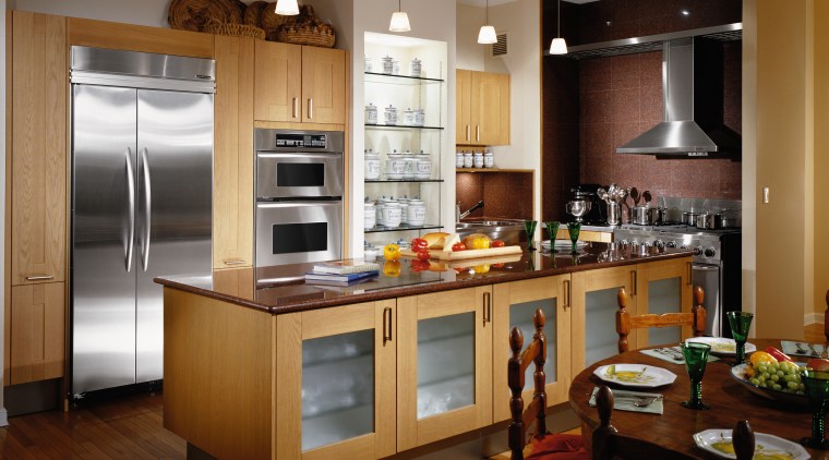 the ultima oven offers a variety of features cabinetry, countertop, cuisine classique, interior design, kitchen, room, brown