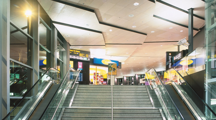 Escalators and stairs at Airport complex. - Escalators airport terminal, daylighting, escalator, leisure centre, metropolitan area, shopping mall, sport venue, structure, gray, black